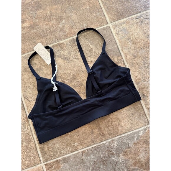 Aerie SMOOTHEZ Mesh Bralette True Black Size Small - Picture 9 of 11
